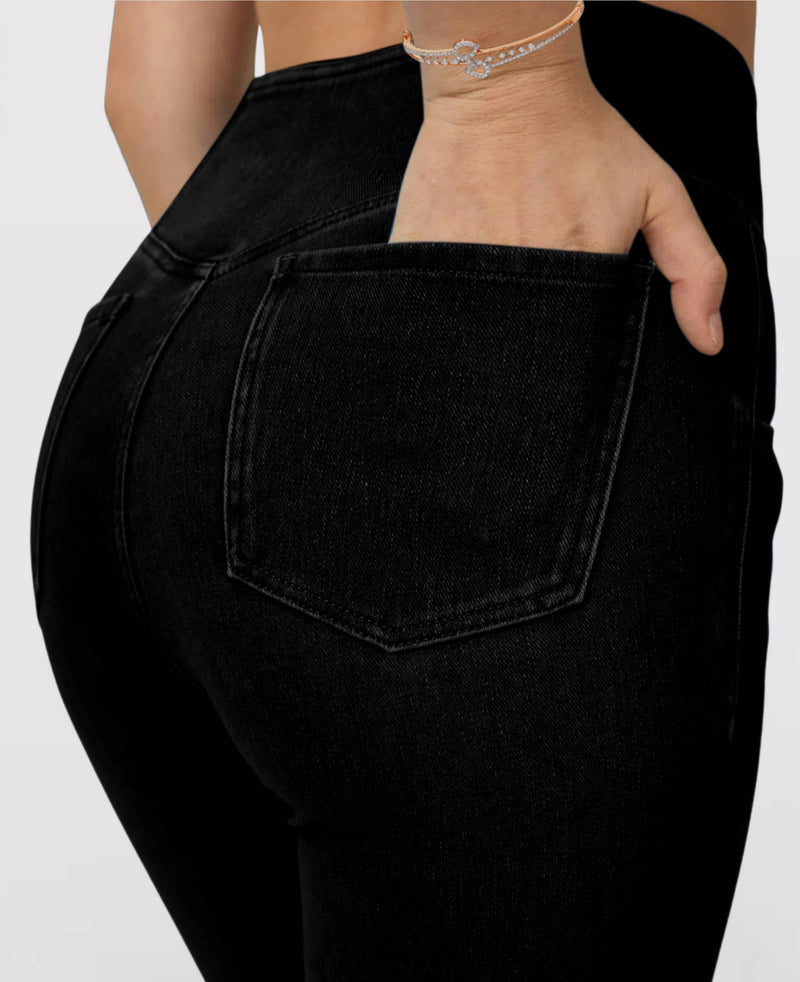 Calça Jeans de Cintura Alta Cruzada[Compre 1 Leve 2] [Pré BlackFriday 🔥]